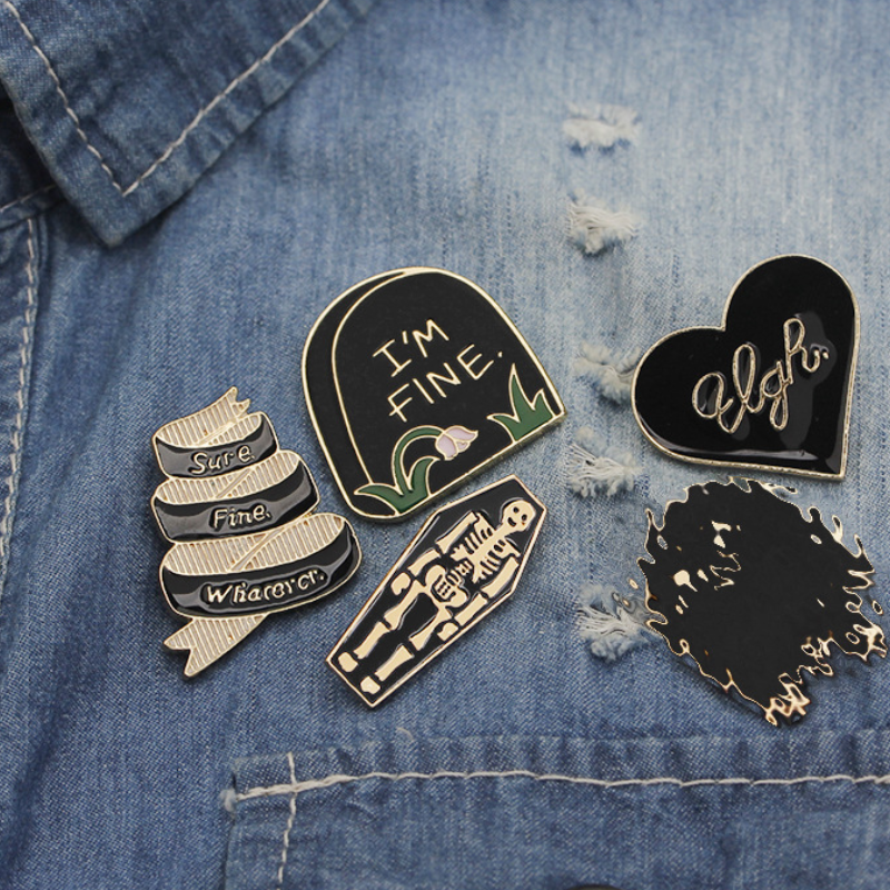 Black Multi Style Enamel Pin